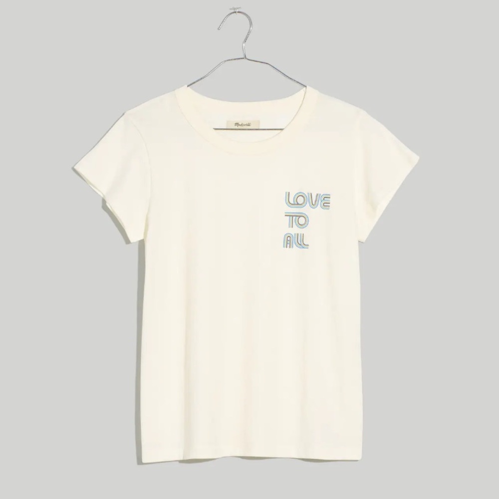 NWT Madewell Love to All Pride Softfade Cotton Perfect Vintage Tee XS